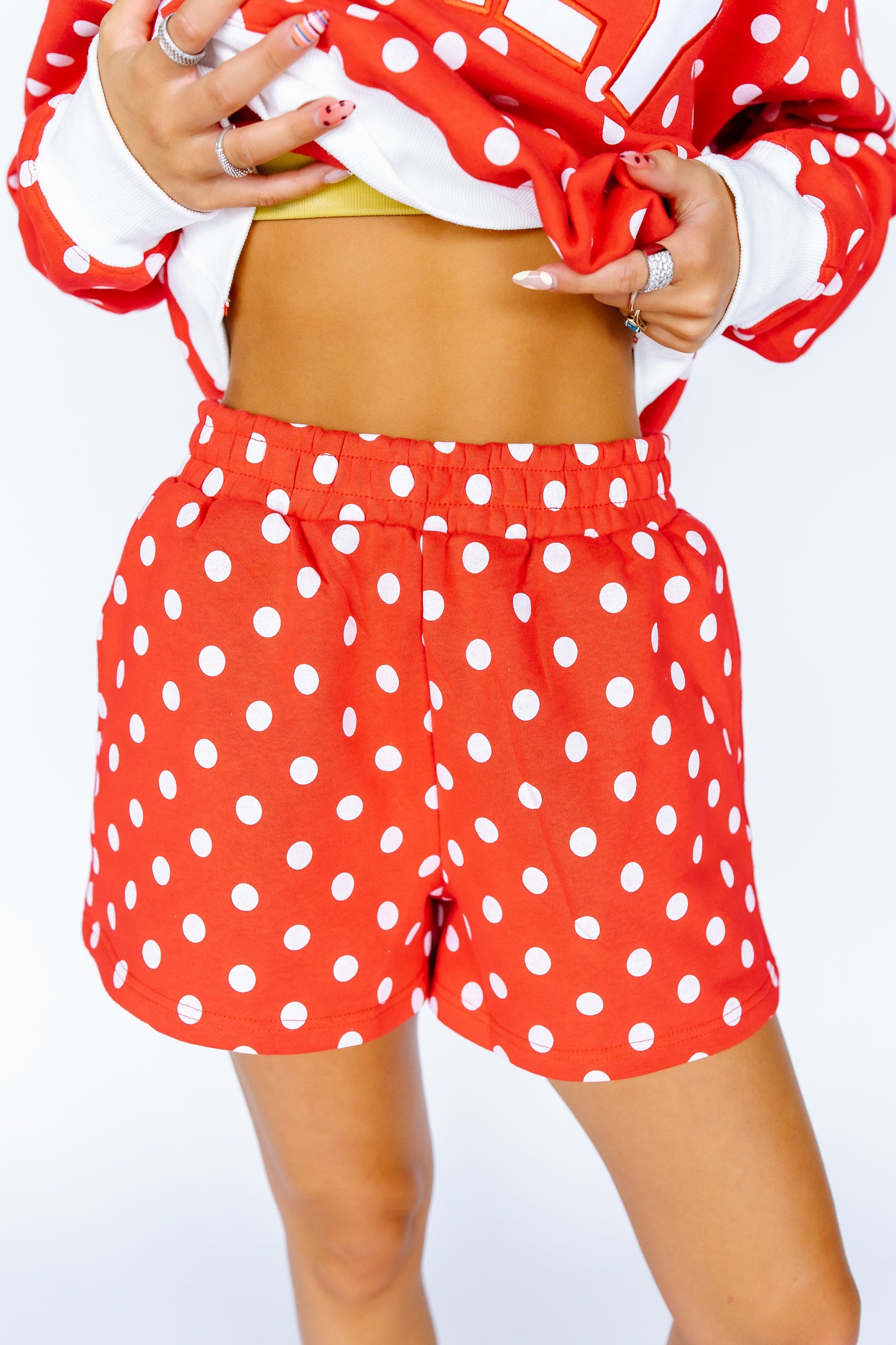 HONEY RED POLKADOT SHORTS