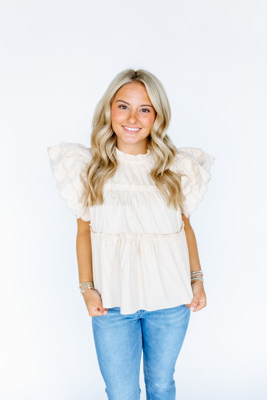 DRAMATIC RUFFLE TOP