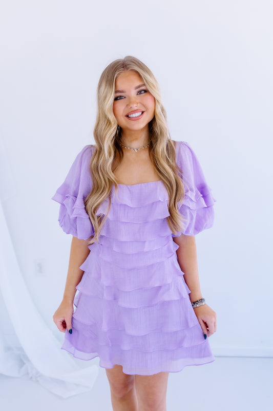 BOP TO THE TOP RUFFLE MINI DRESS