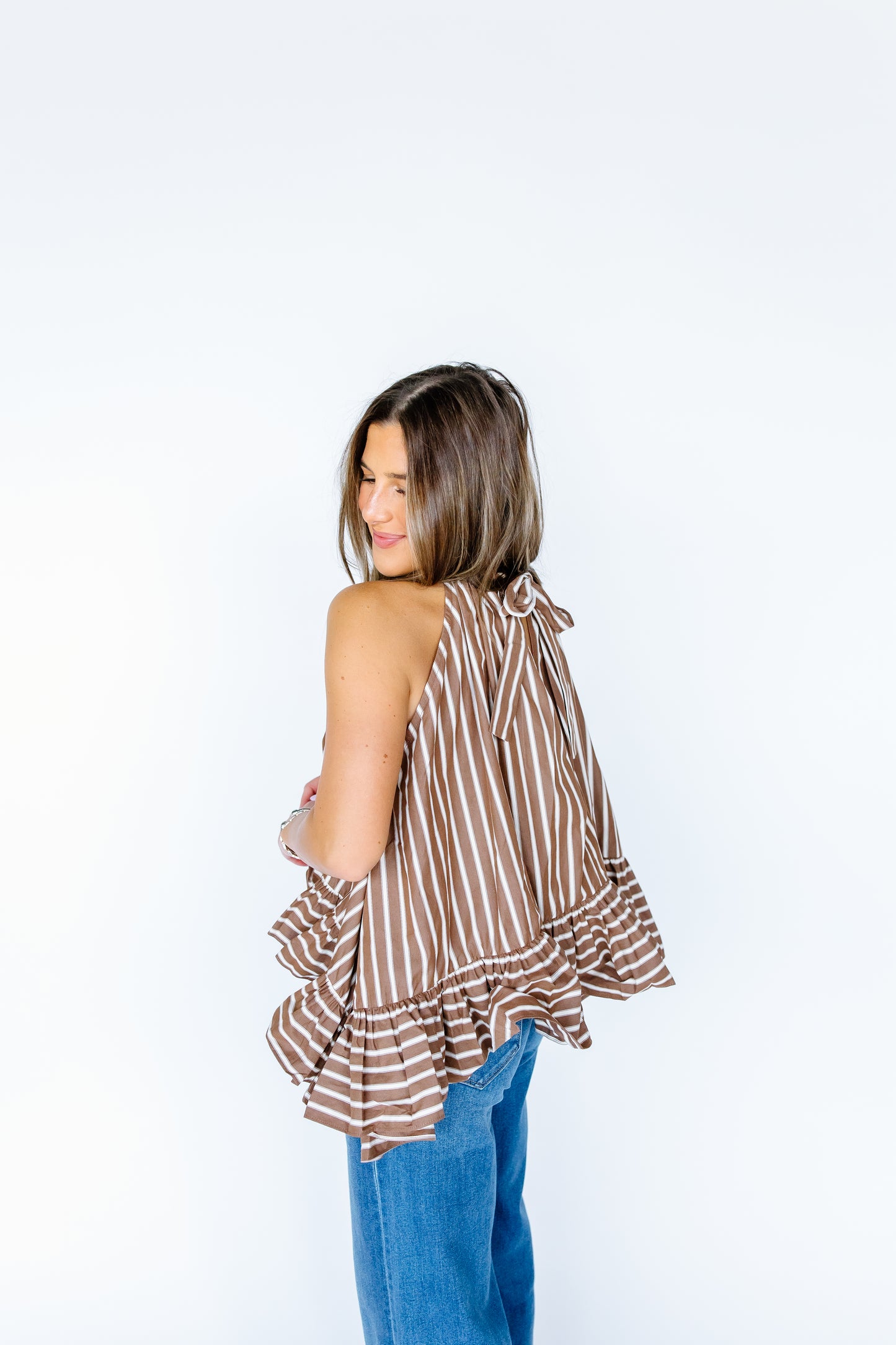 BEA STRIPED HALTER TOP