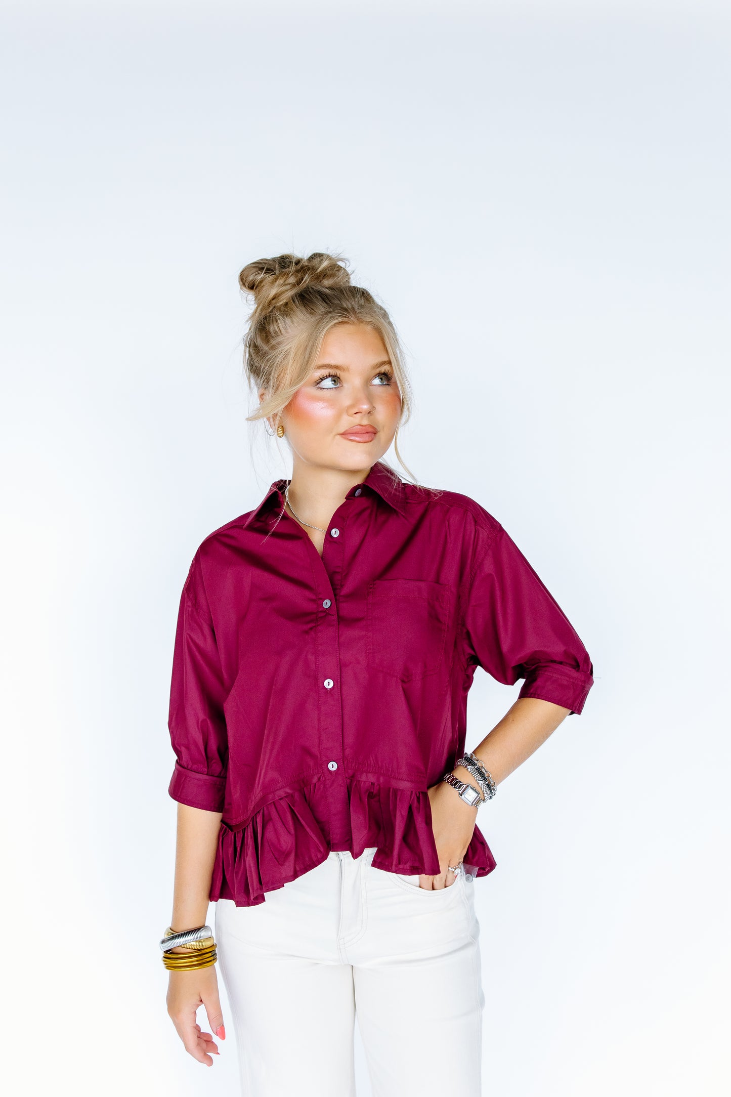 ALWAYS PEPLUM TOP