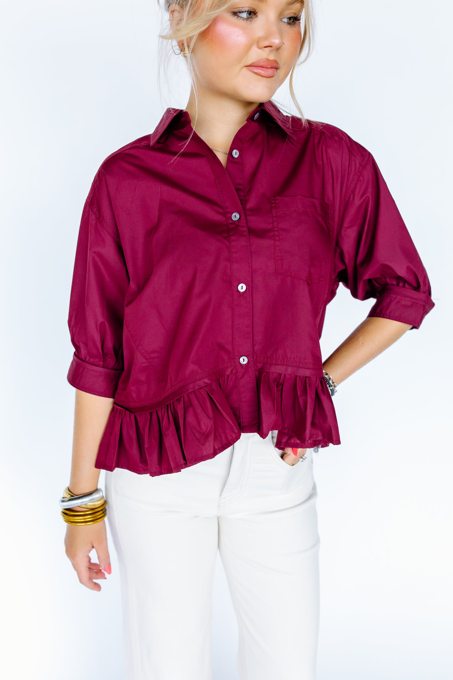 ALWAYS PEPLUM TOP