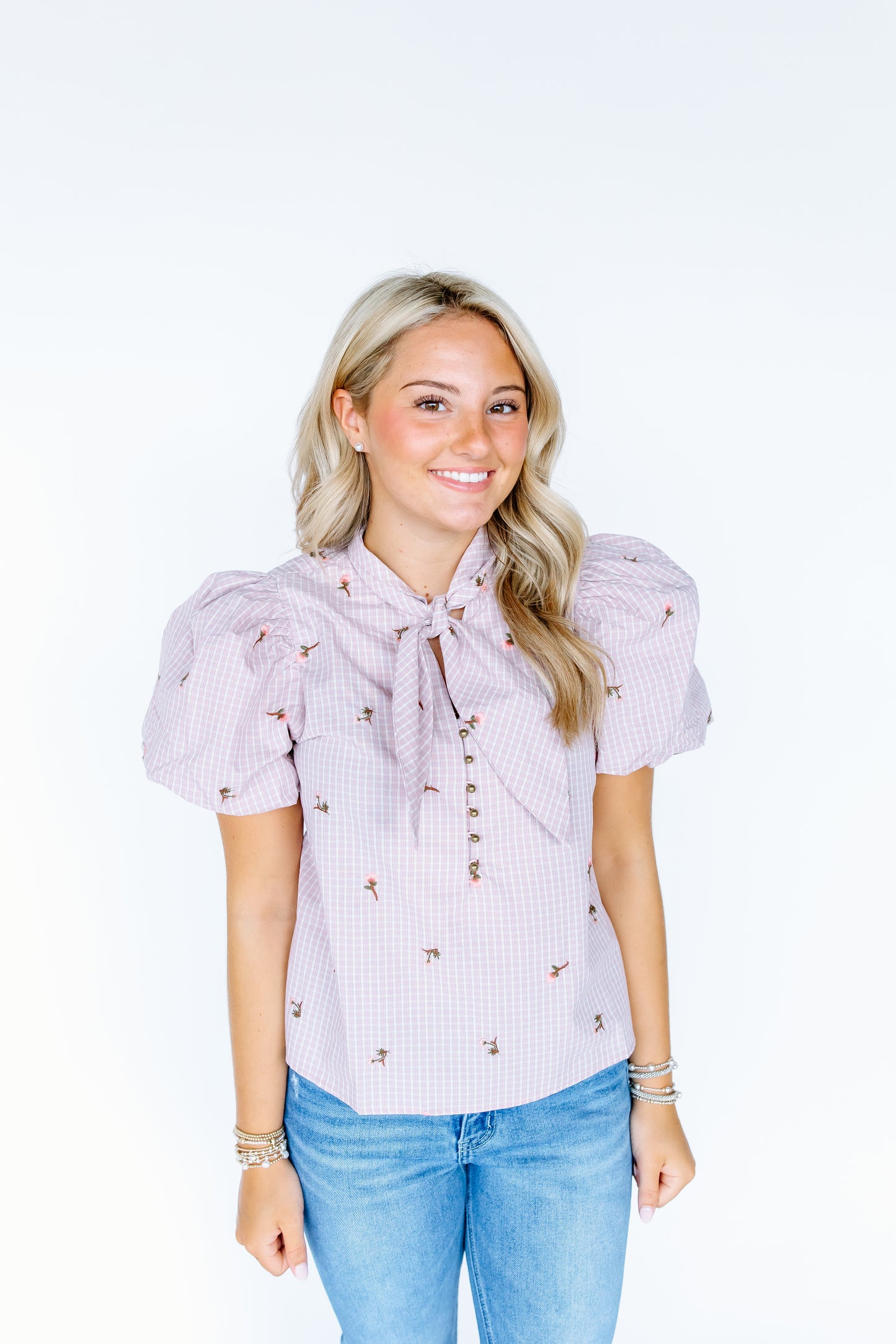 GLIMMER FLORAL TIE TOP