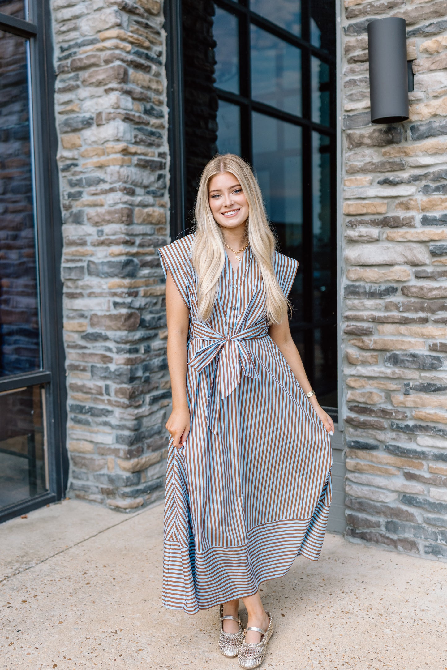 EASY LIVING TIE MIDI DRESS