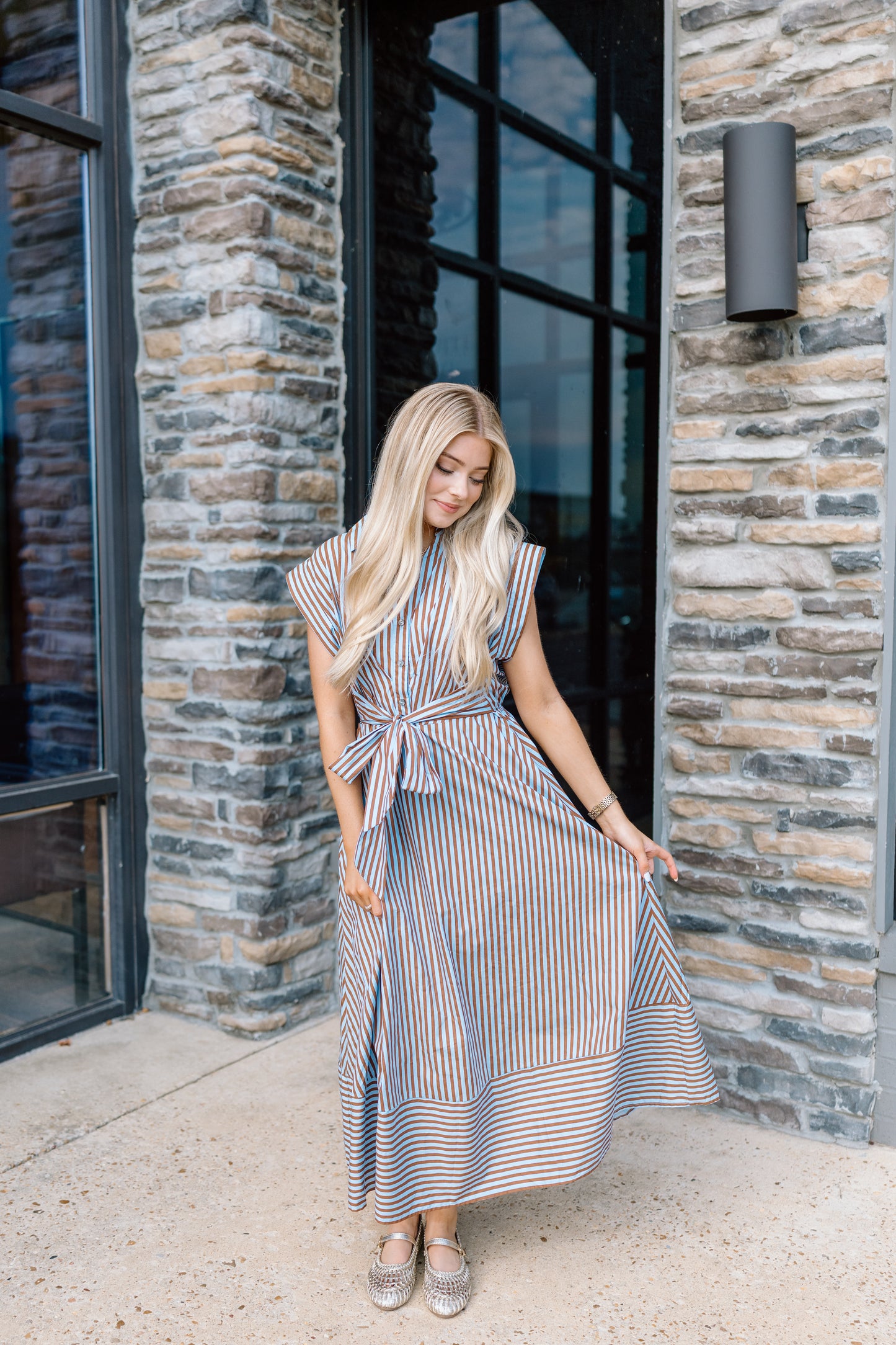 EASY LIVING TIE MIDI DRESS
