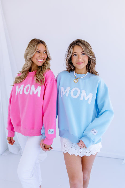 HONEY MOM EMBROIDERED MOCKNECKS