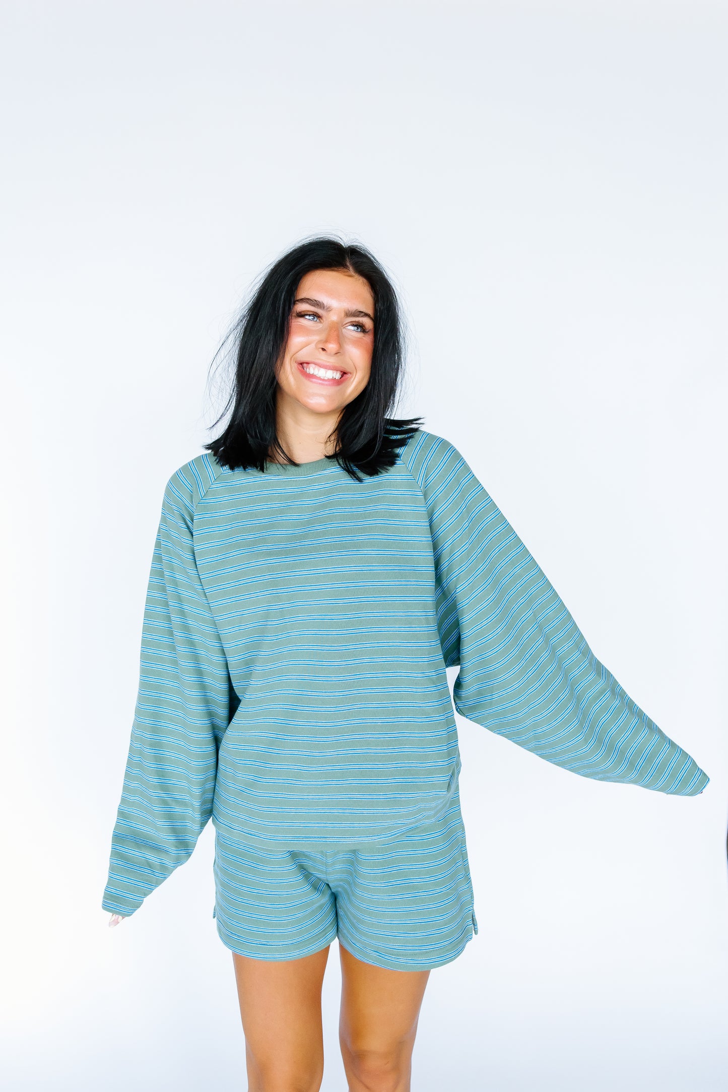 MALIA STRIPED KNIT SHORT SETS