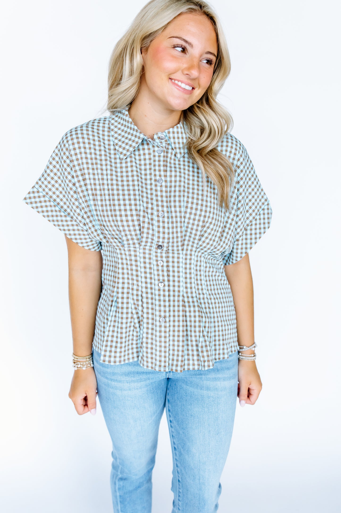 MANY WAYS GINGHAM TOP