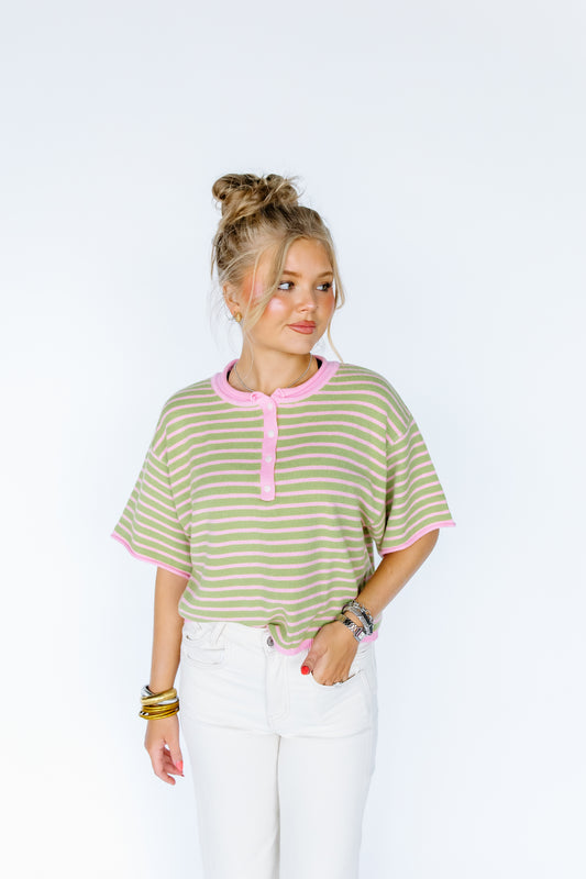NEED SOME COLOR STRIPE SWEATER