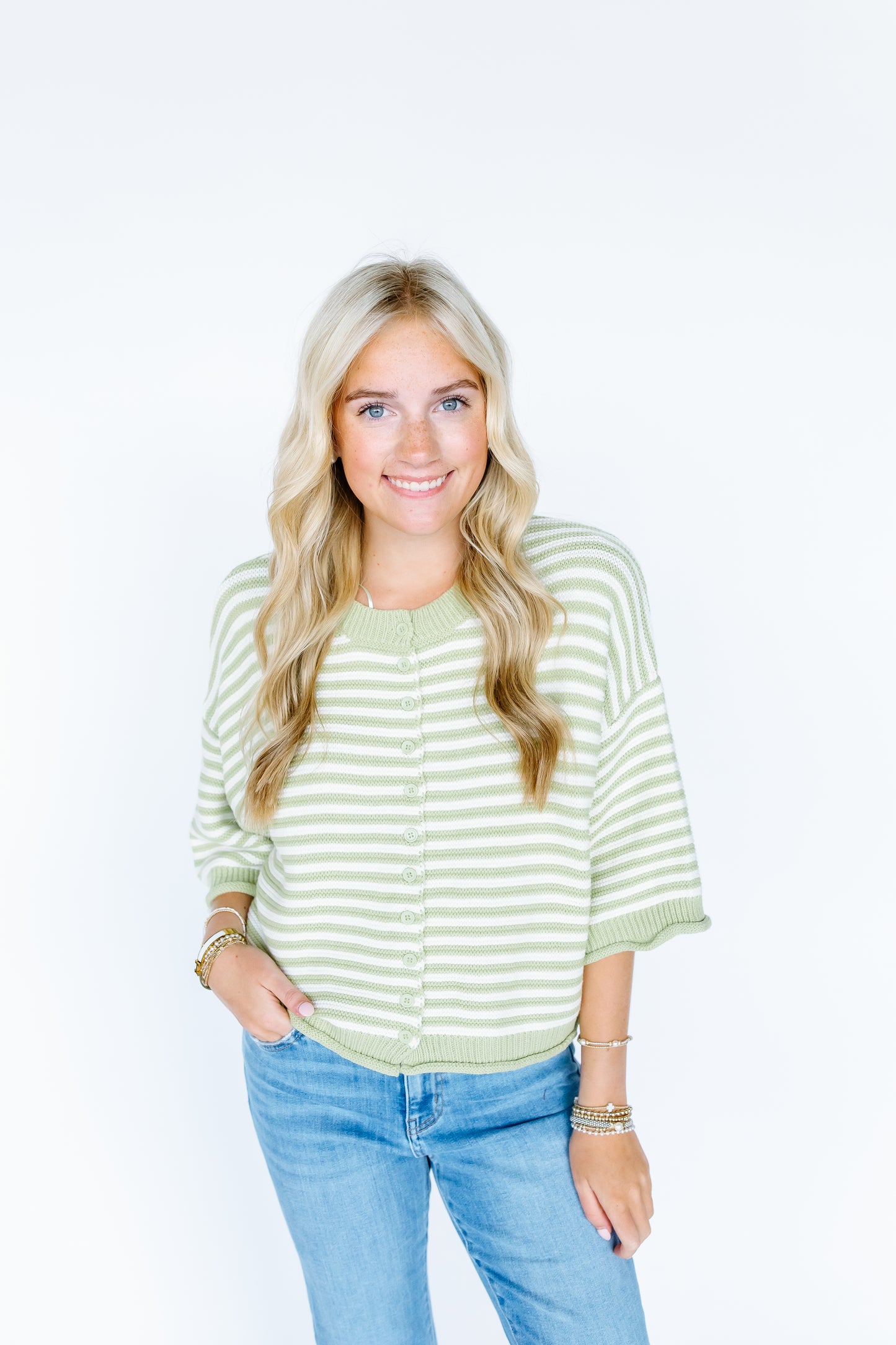 HONEYBEE STRIPE SWEATER TOP-3 COLORS