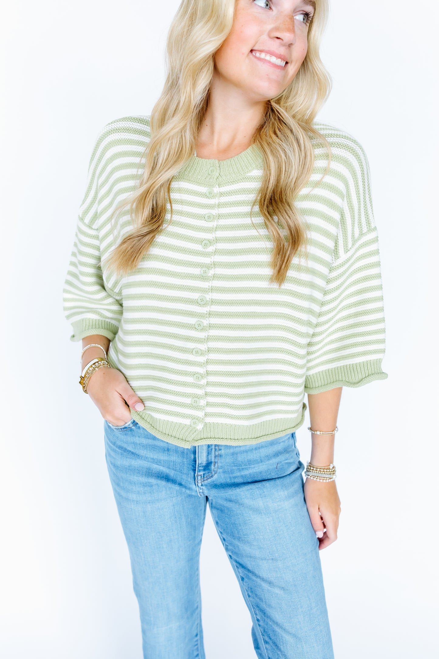 HONEYBEE STRIPE SWEATER TOP-3 COLORS
