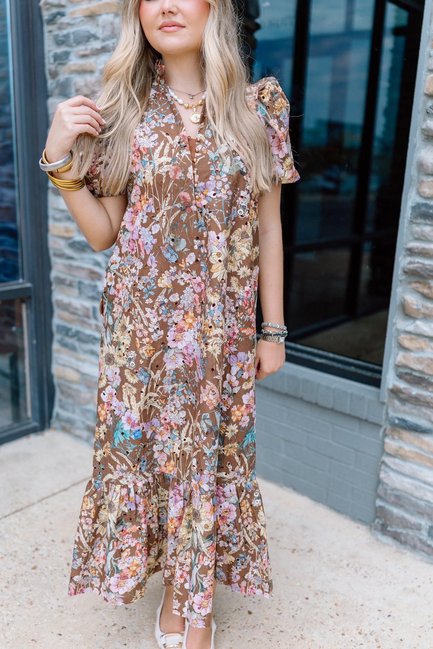 JUST TO THINK FLORAL MIDI DRESS