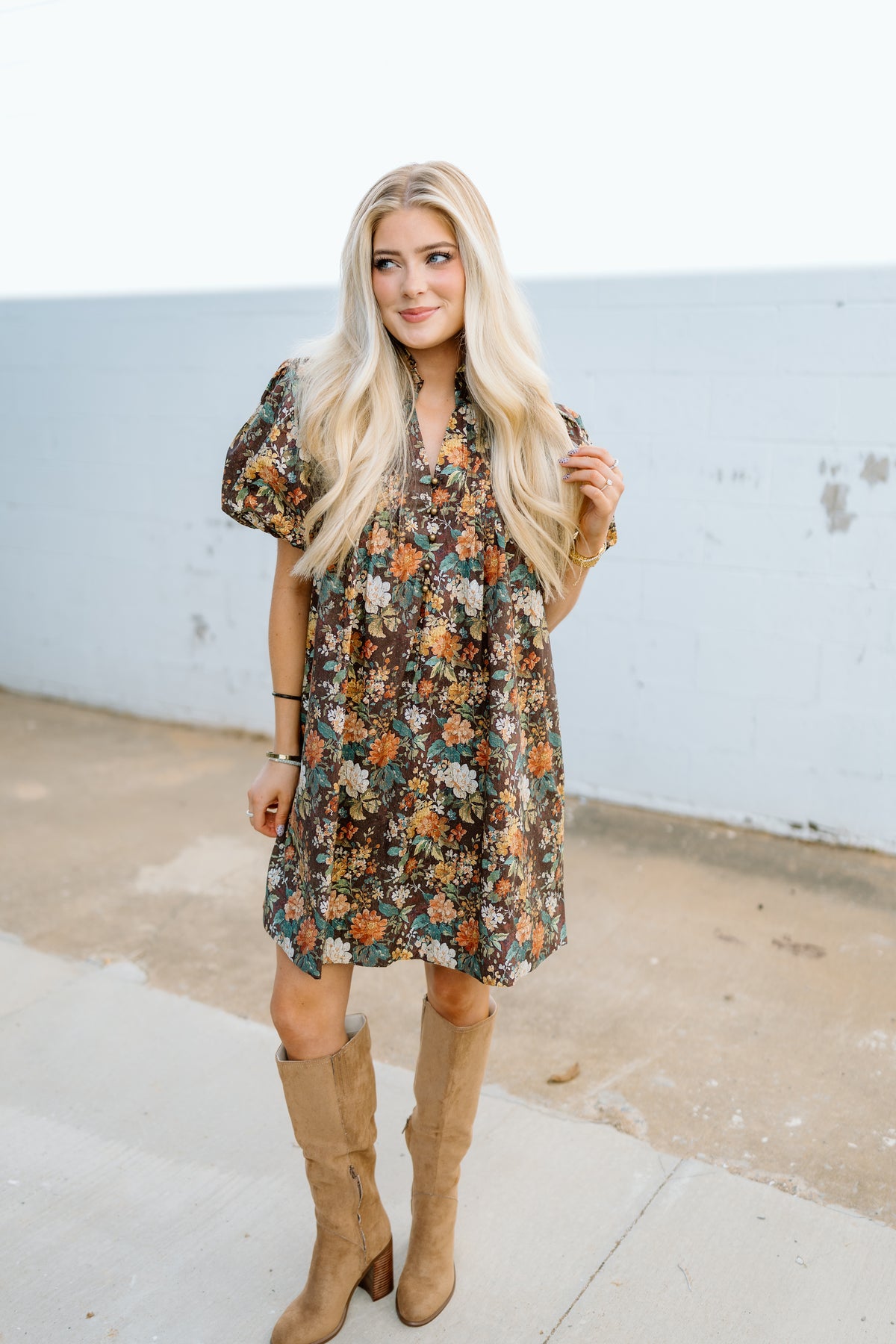 BE WISE FLORAL MINI DRESS