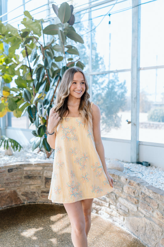 LACE BRAIDED MINI DRESS