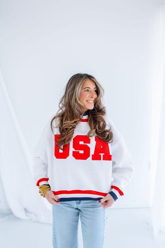 USA MOCKNECK SWEATSHIRT