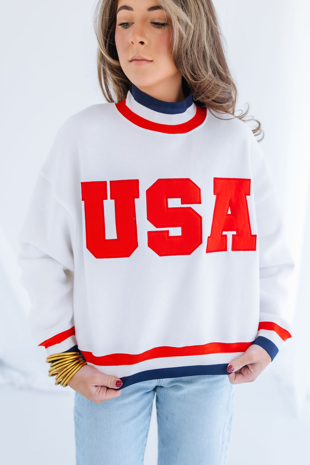 USA MOCKNECK SWEATSHIRT