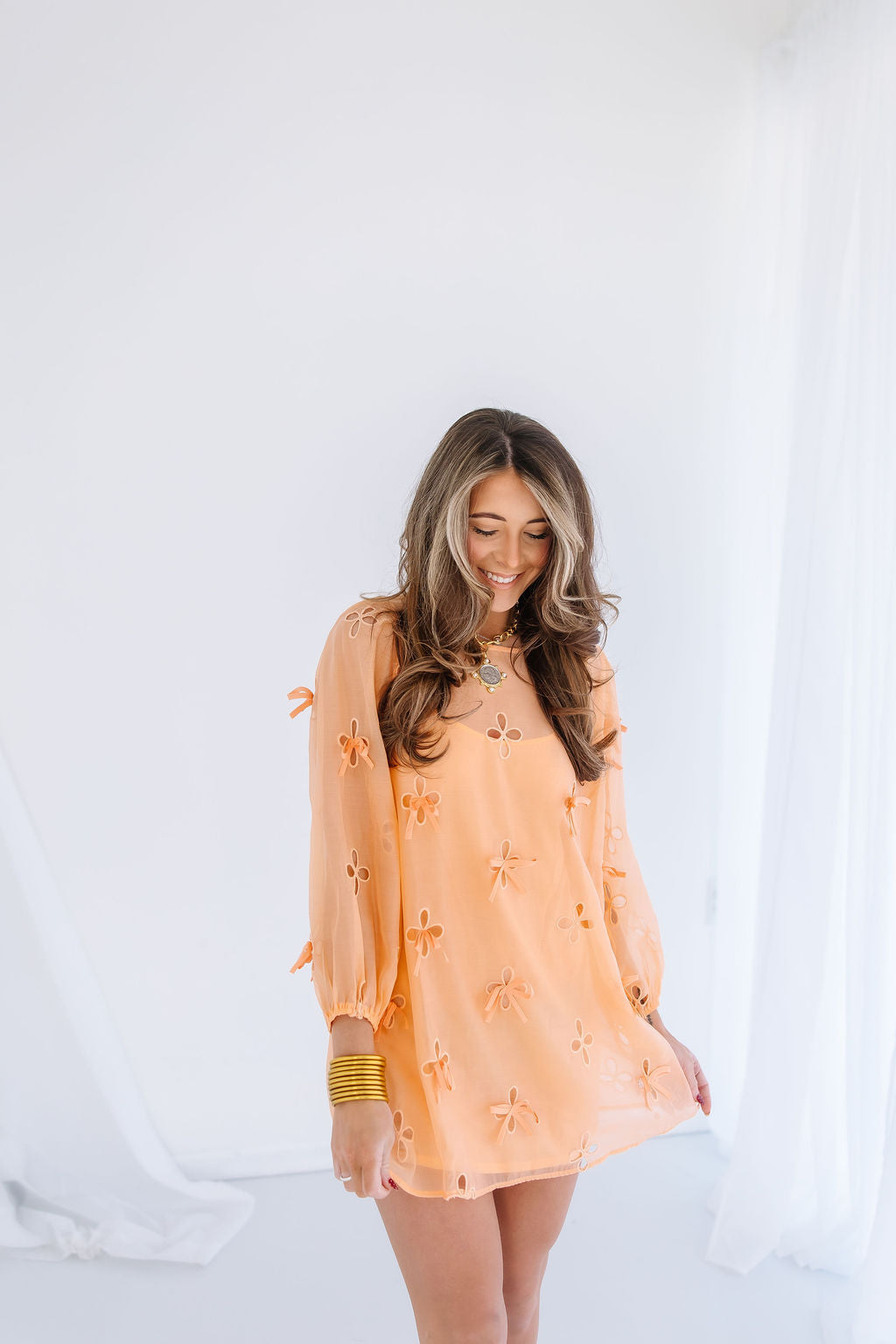 SHERBET FLORAL MINI DRESS
