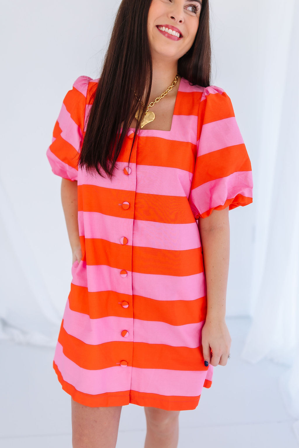 SOMETHING PREPPY STRIPE MINI DRESS