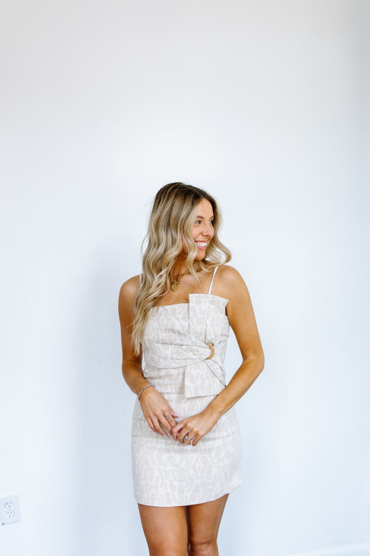 BUCKLE BOW MINI DRESS
