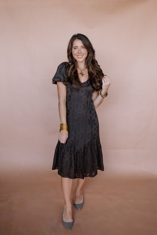 EMBROIDERED ELEGANCE MIDI DRESS