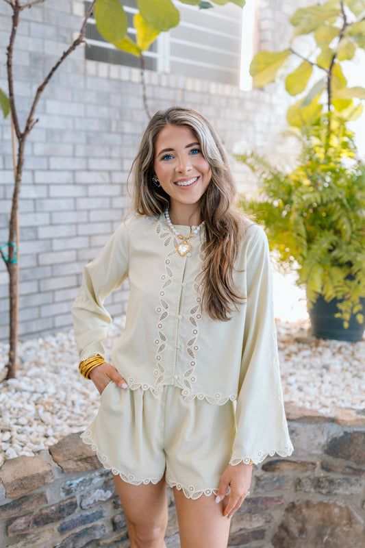 KENDALL LACE TOP AND SHORTS SET