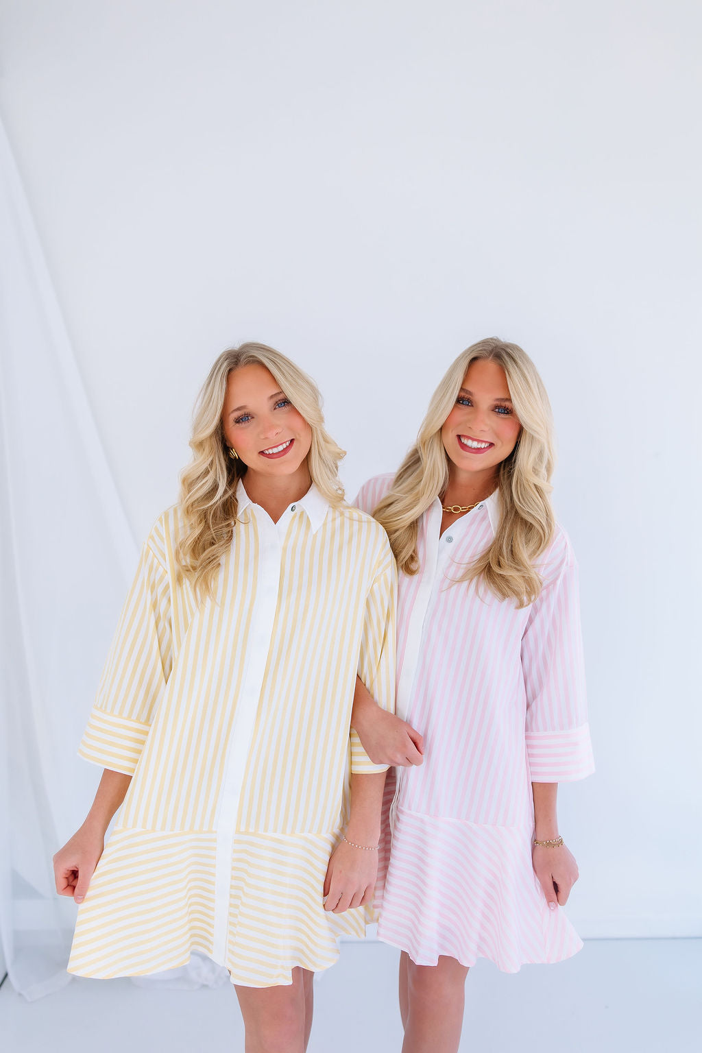 STRIPE COLLAR MINI DRESS
