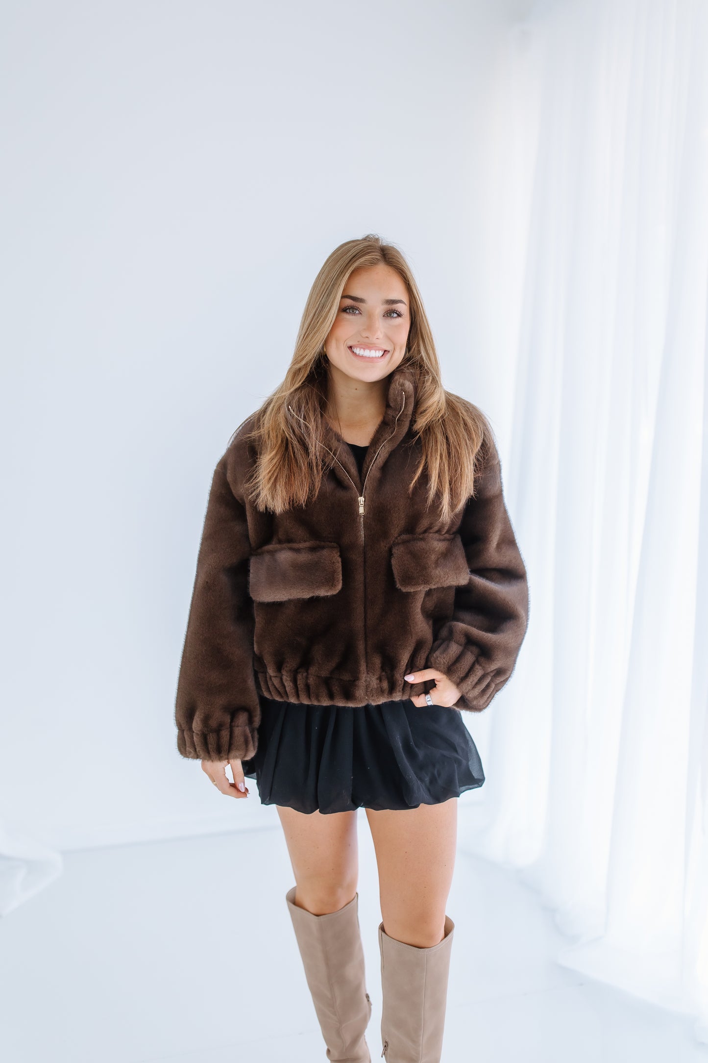 FUR BOMBER JACKET