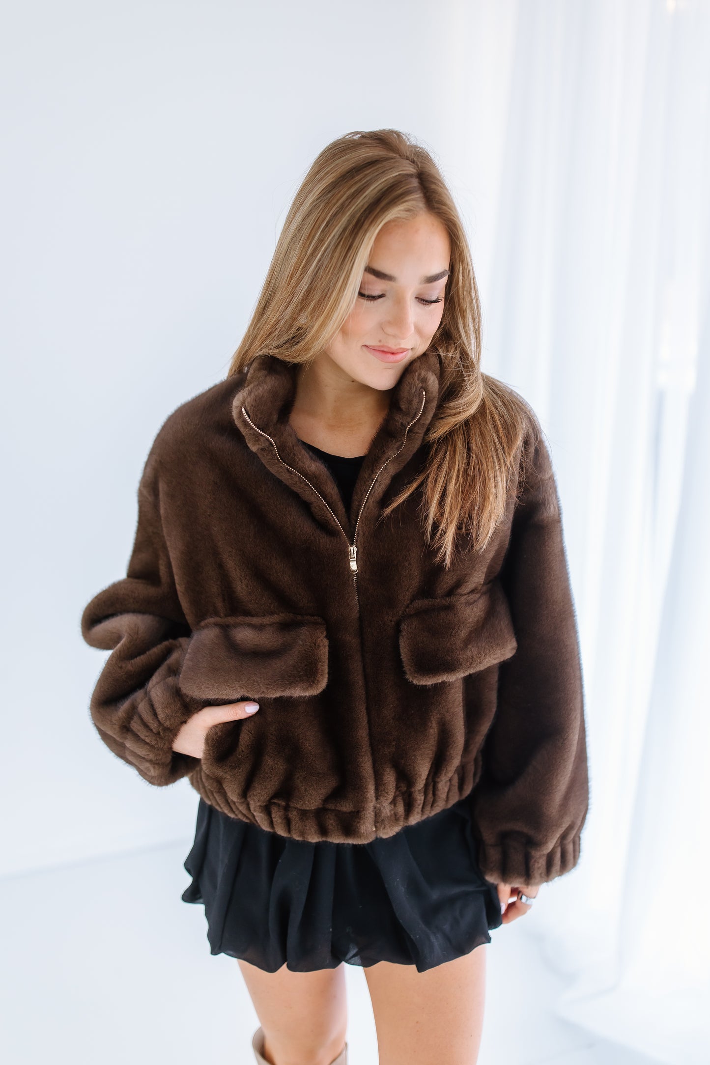 FUR BOMBER JACKET