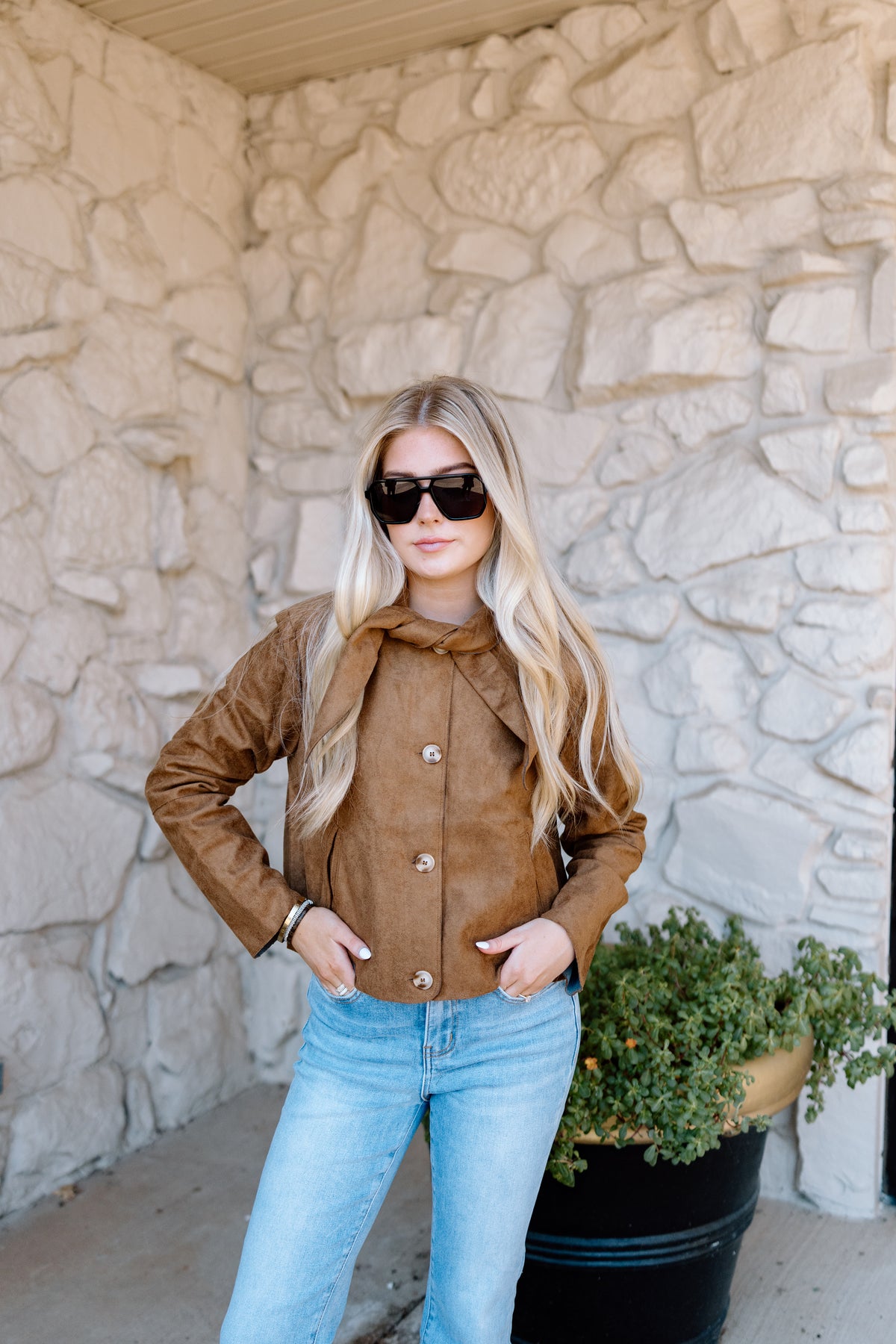 ONLY ONE SUEDE TIE JACKET