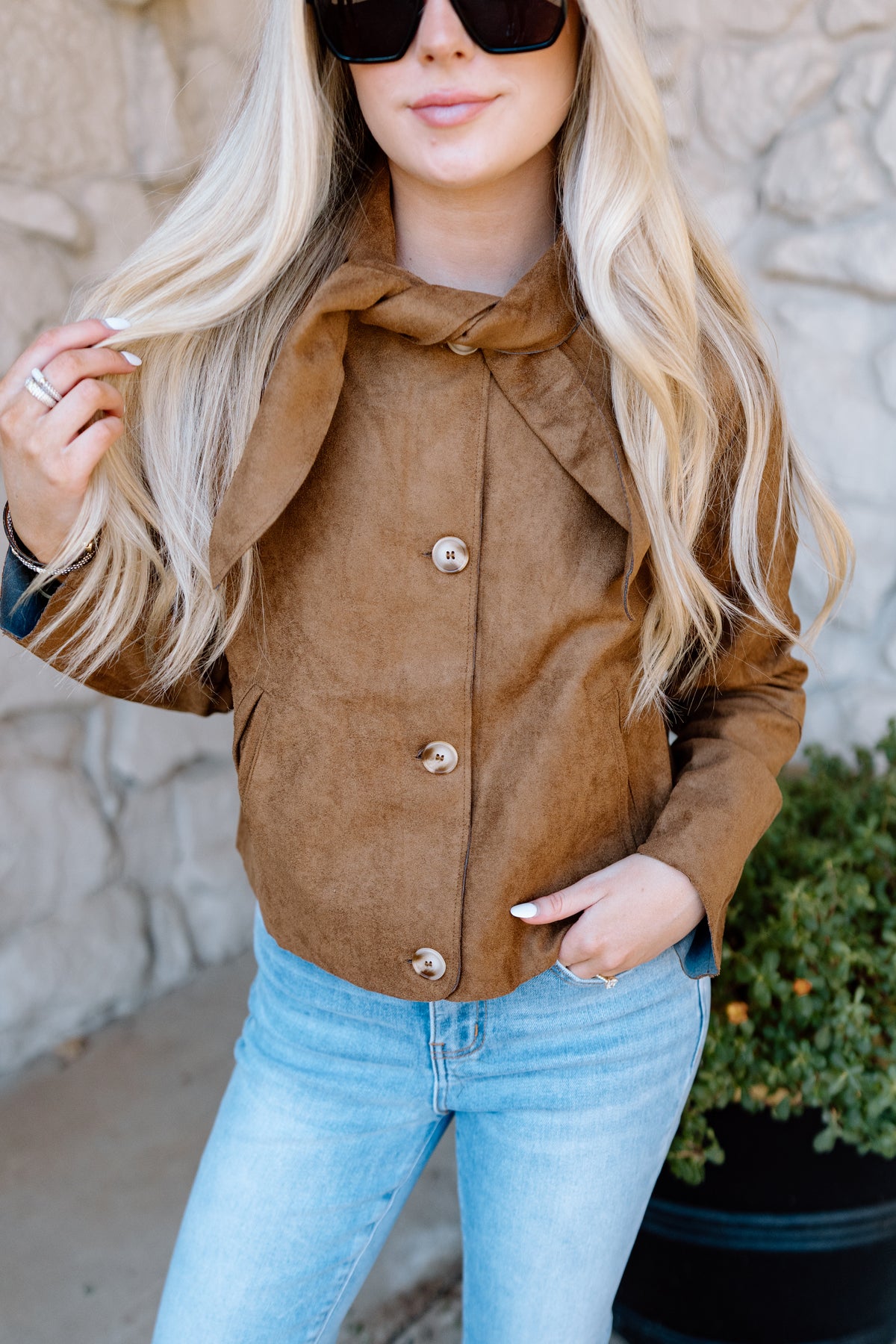 ONLY ONE SUEDE TIE JACKET