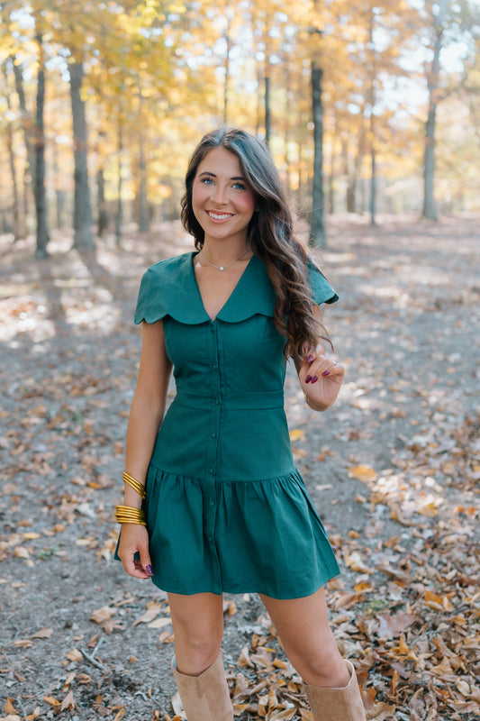 WATCHING LEAVES TURN MINI DRESS