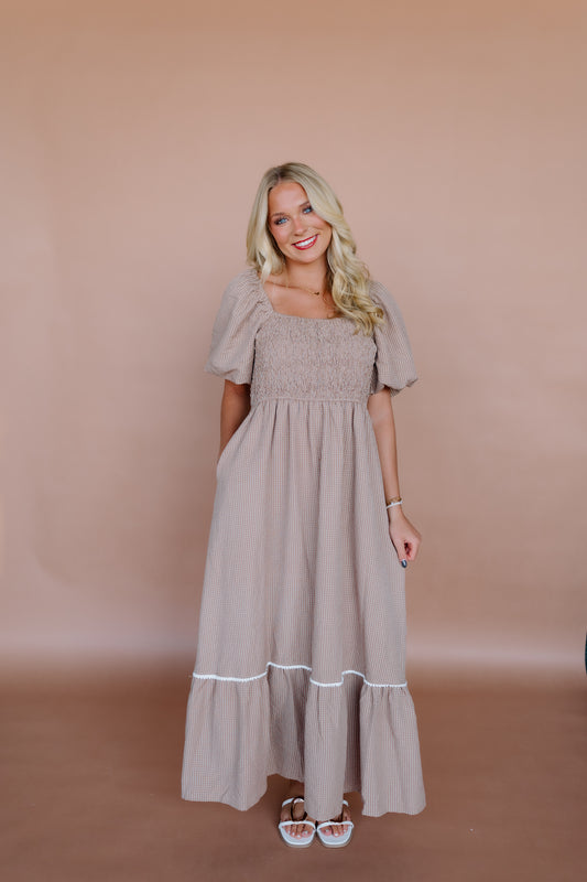 WHAT WOULD I DO SMOCKED MAXI DRESS