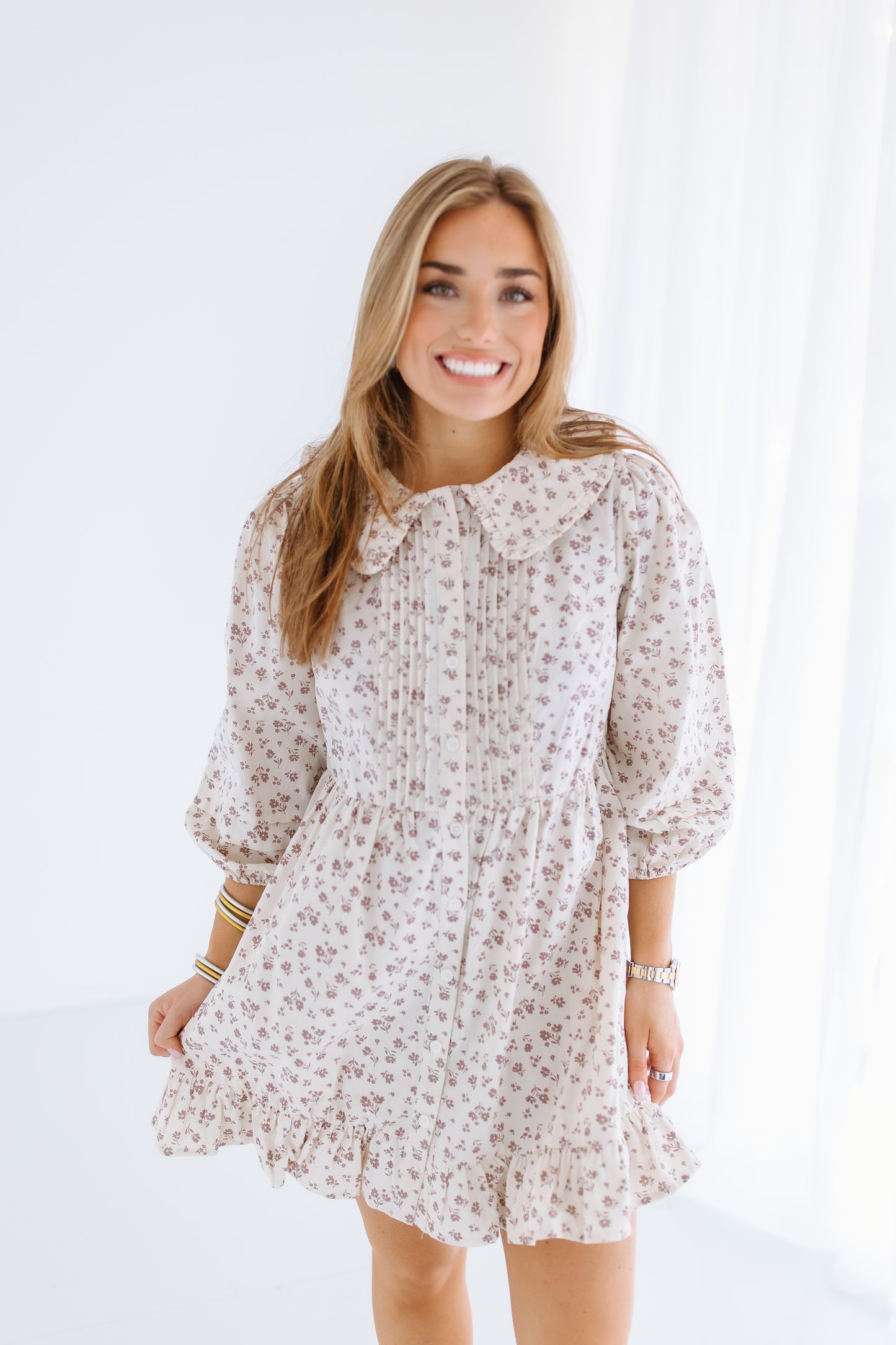 APPLE PICKING FLORAL MINI DRESS