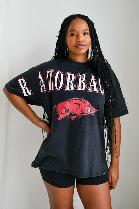 ARKANSAS SOUTHERN SPLIT OVERSIZED BAND TEE