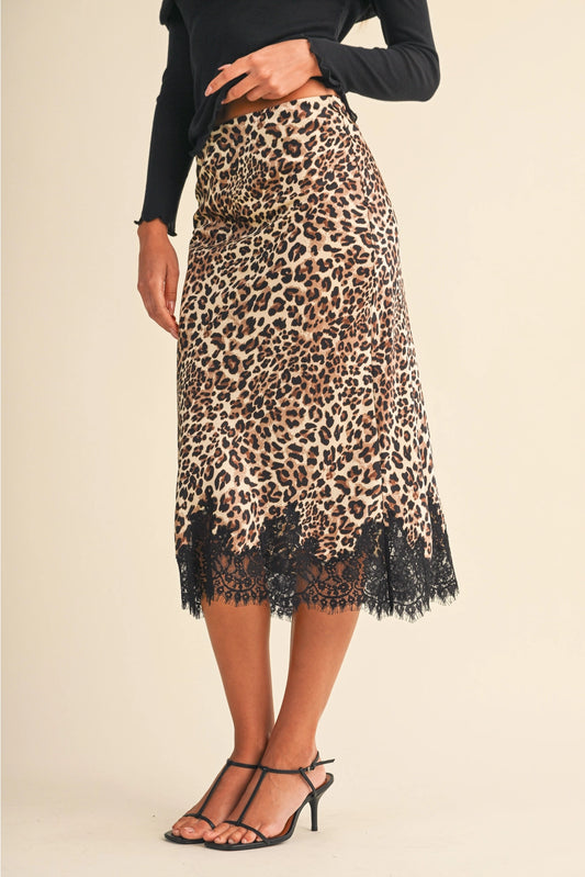 SATIN MIDI LACE BOTTOM