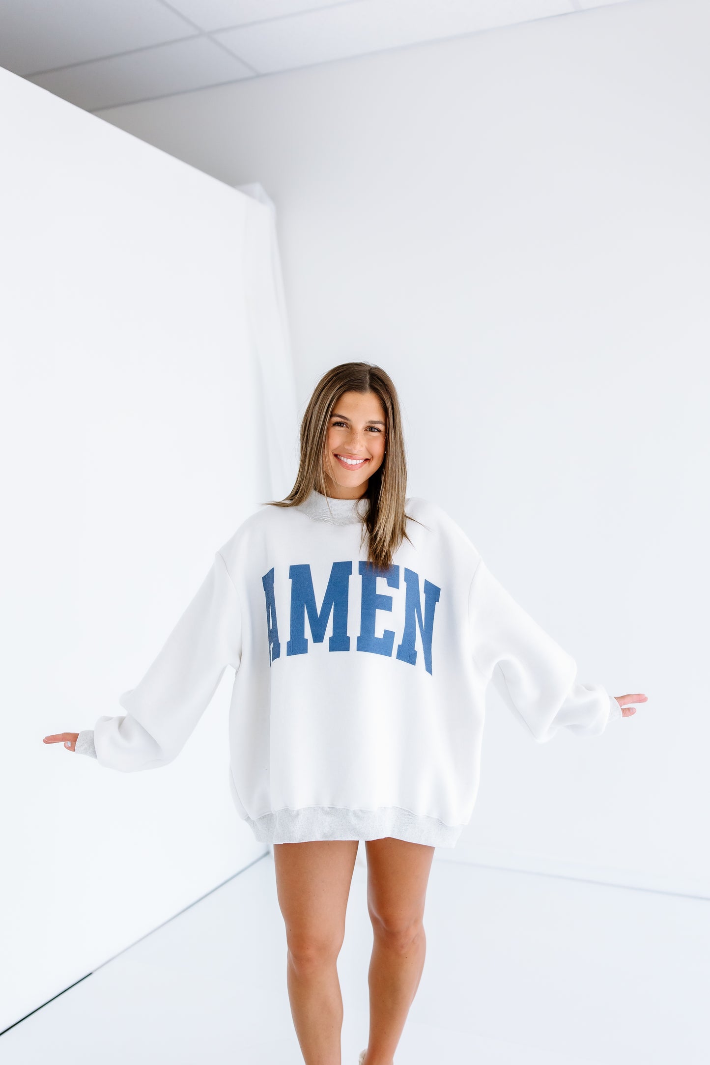 WWJD & AMEN REVERSIBLE MOCK NECK SWEATSHIRT