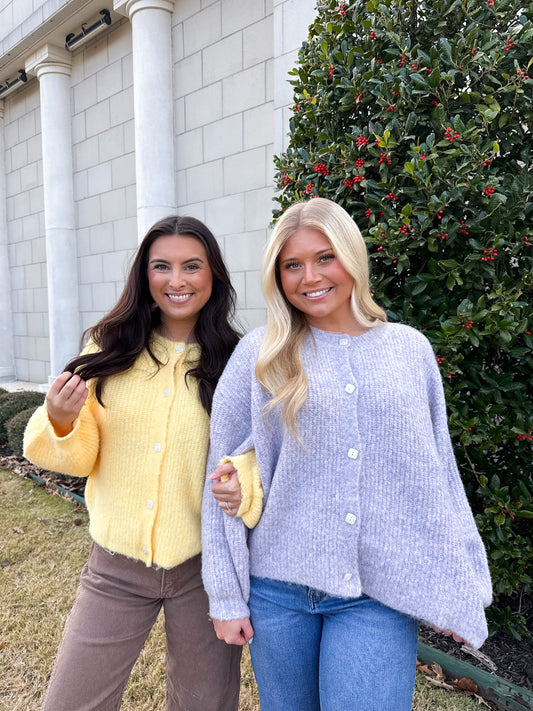 BALLOON SLEEVE KNIT CARDIGAN