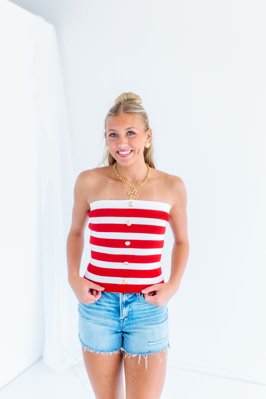 MOLLY BUTTON DOWN TUBE TOP
