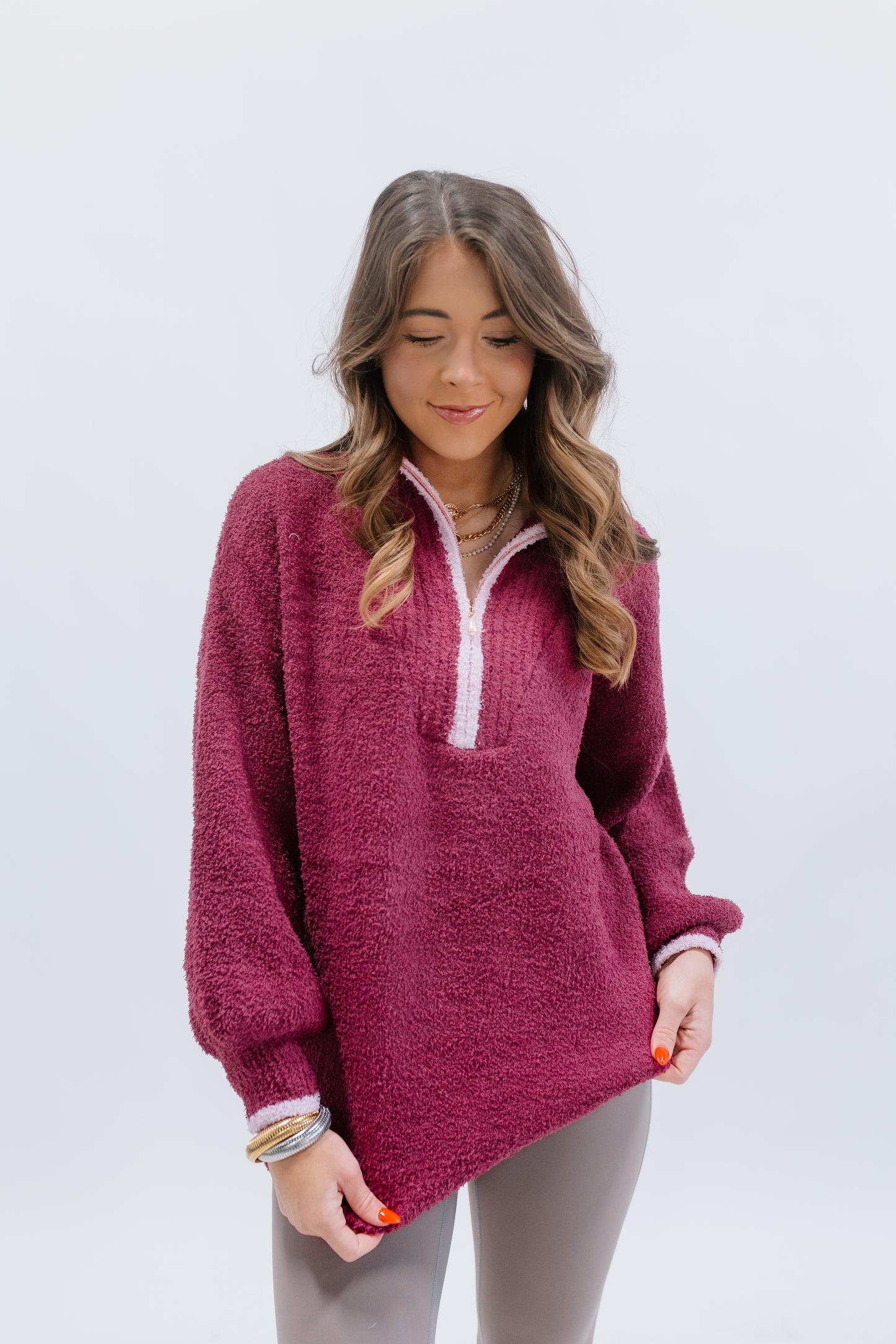 MAROON MICROFIBER PULL OVER