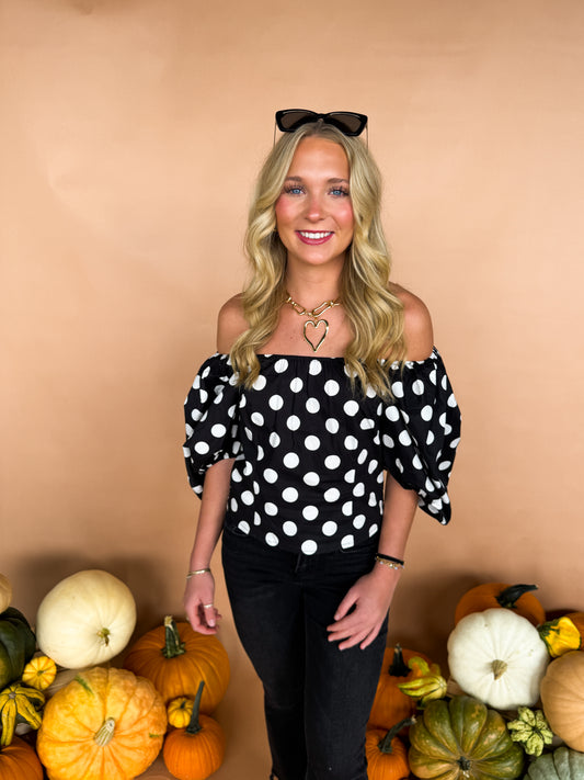 MONIQUE POLKA DOT TOP