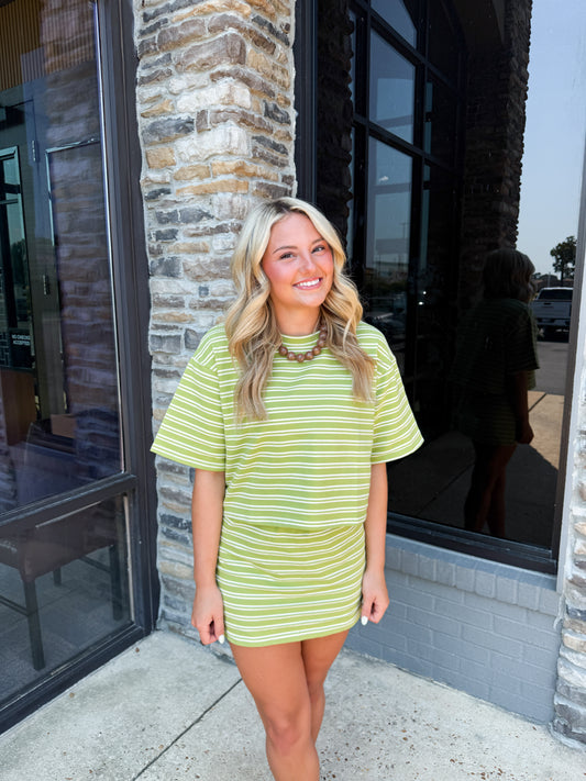 STRIPE LOUNGE SKIRT SET