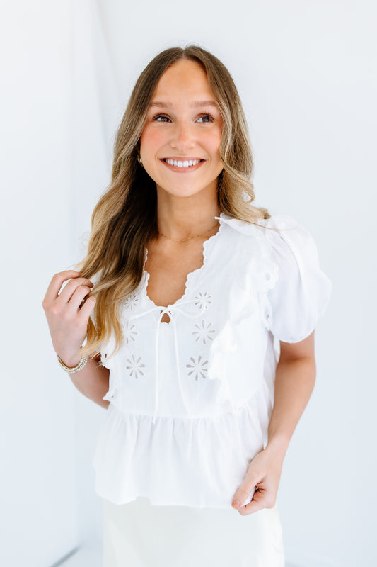 EASY BREEZY EYELET TOP