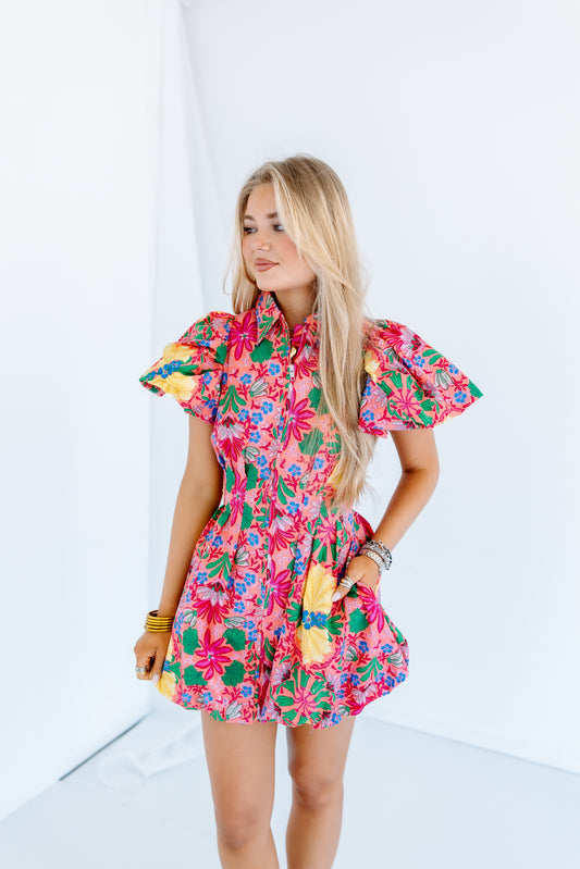 GINA FLORAL MINI DRESS