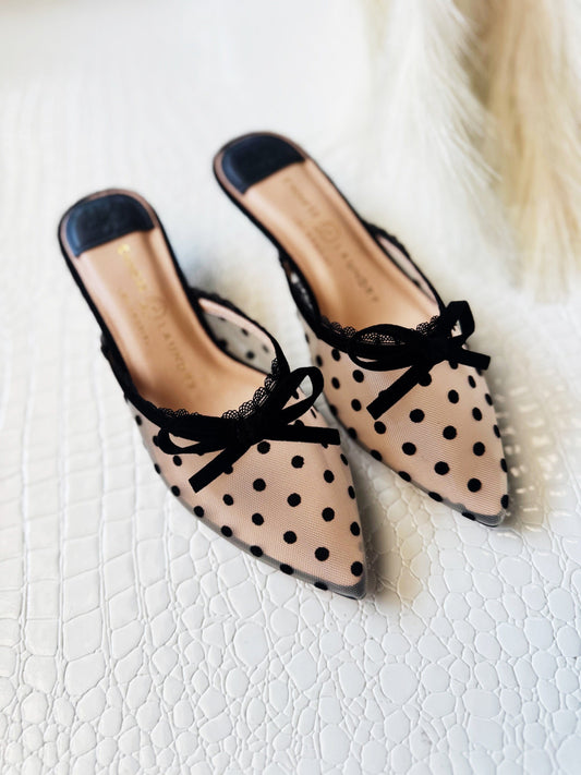 POLKA DOT KITTEN HEEL