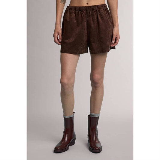 SUEDE PULL ON SHORTS