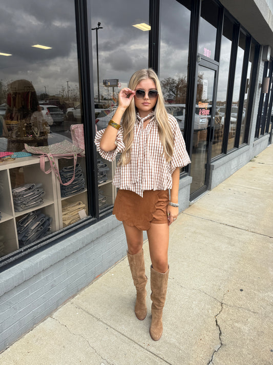 CHECKER TEXTURE BALLOON TOP