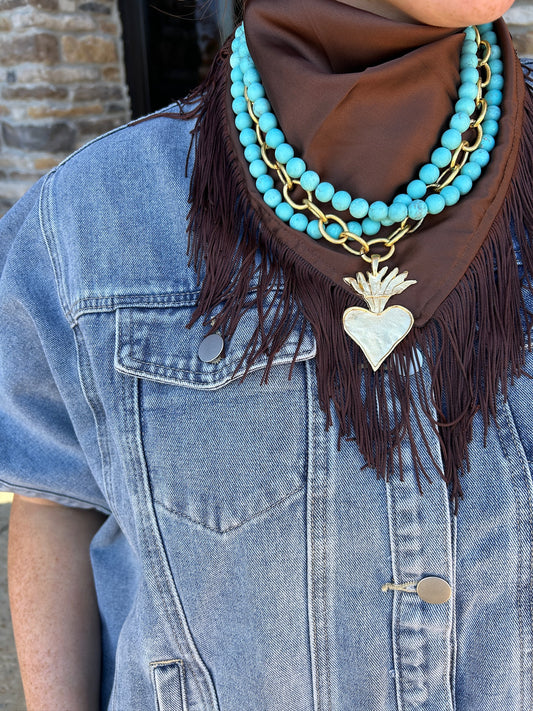 SOLID FRINGE SCARF