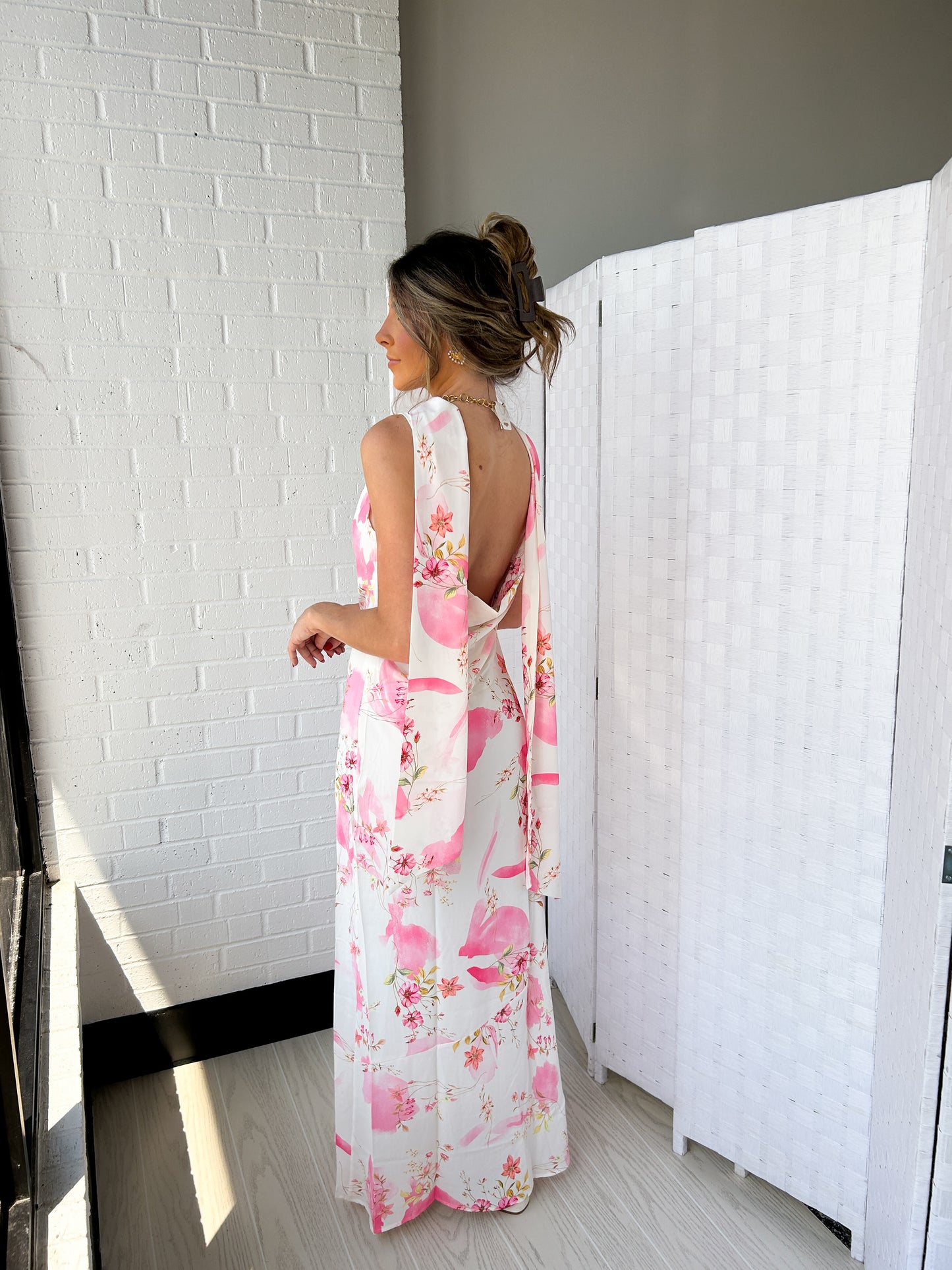 WILDFLOWER FLORAL SCARF MAXI DRESS