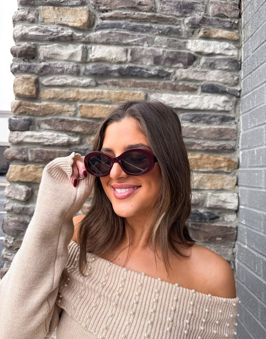 LAINEY DARK CHERRY  SUNGLASSES