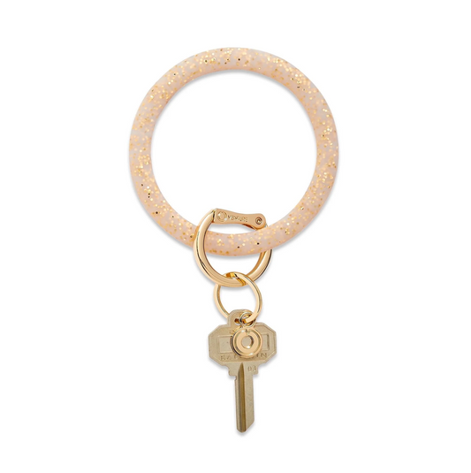 SILICONE BIG O® KEY RING - GOLD RUSH CONFETTI